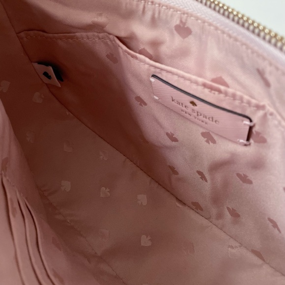 ♠️Kate Spade Staci Saffiano Small Half Moon Shoulder Crossbody Bag, Chalk Pink - Picture 5 of 10